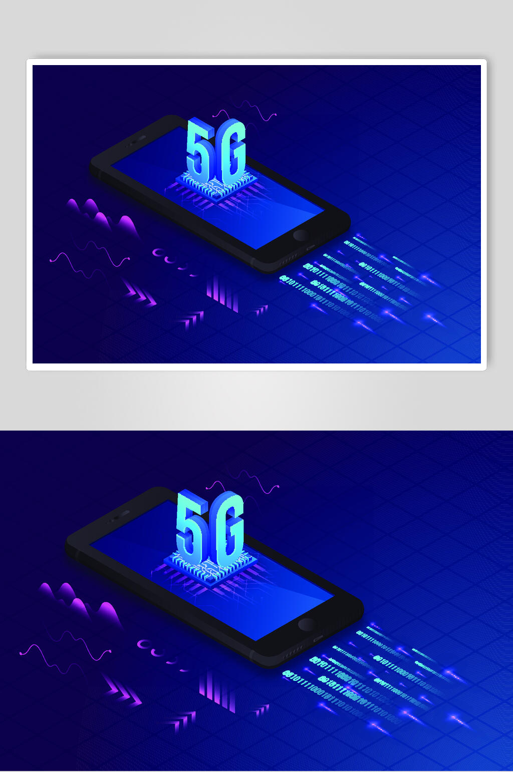 5G芯片科技矢量素材 设计元素素材