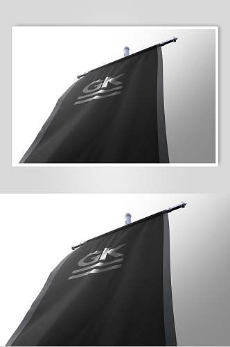 黑色横杠旗帜logo样机