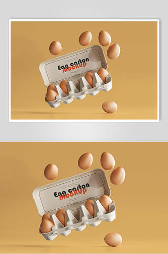 鸡蛋悬空鸡蛋包装纸盒样机