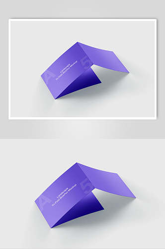 纯紫色卡片折页样机