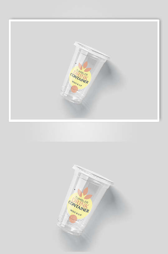 杯子透明塑料杯样机-众图网