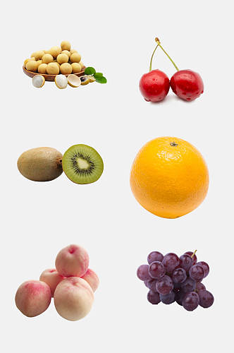 新鲜桃子葡萄水果免抠设计素材