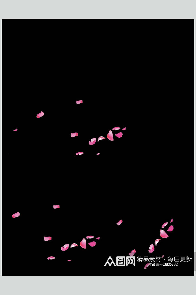 高端大气黑底飘花花瓣设计素材素材