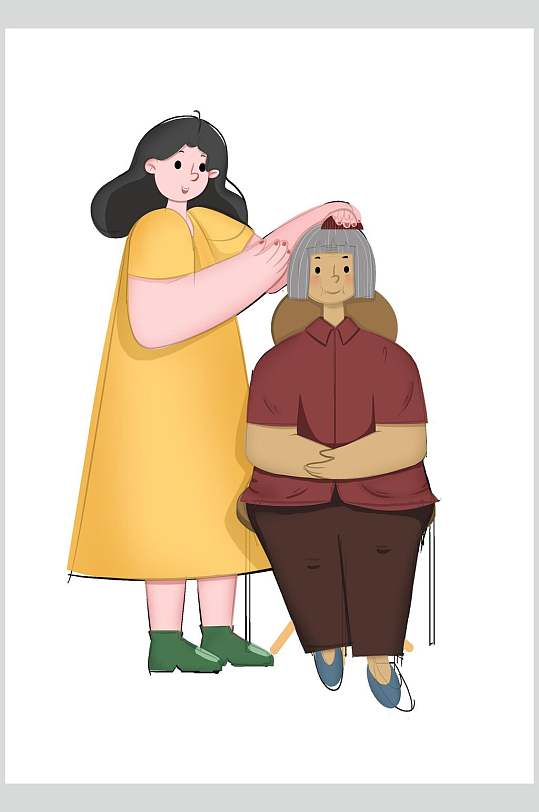 梳头发卡通扁平化儿童学生玩耍插画综合排列热门下载最新上传更多格式