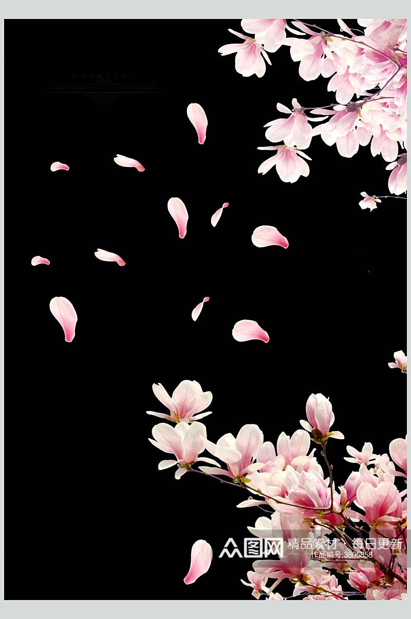 粉色浪漫桃花飘花花瓣设计素材素材