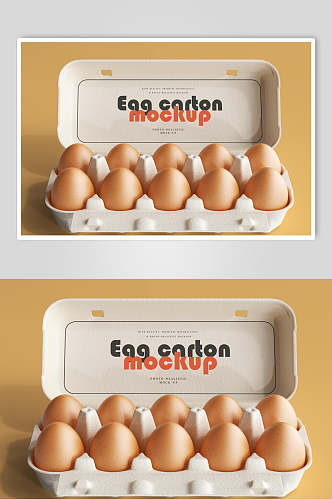 黄底鸡蛋包装纸盒样机