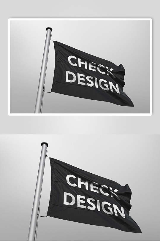 舰艇游轮旗帜logo样机