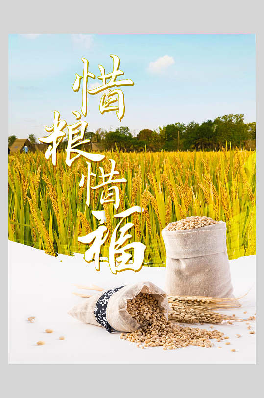 惜粮节约粮食公益海报