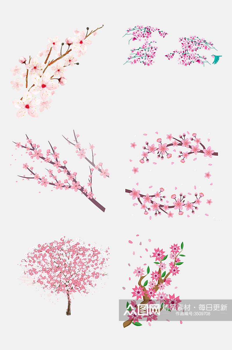 粉色唯美樱花树樱花浪漫免抠素材素材