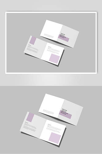 淡紫色卡片折页样机