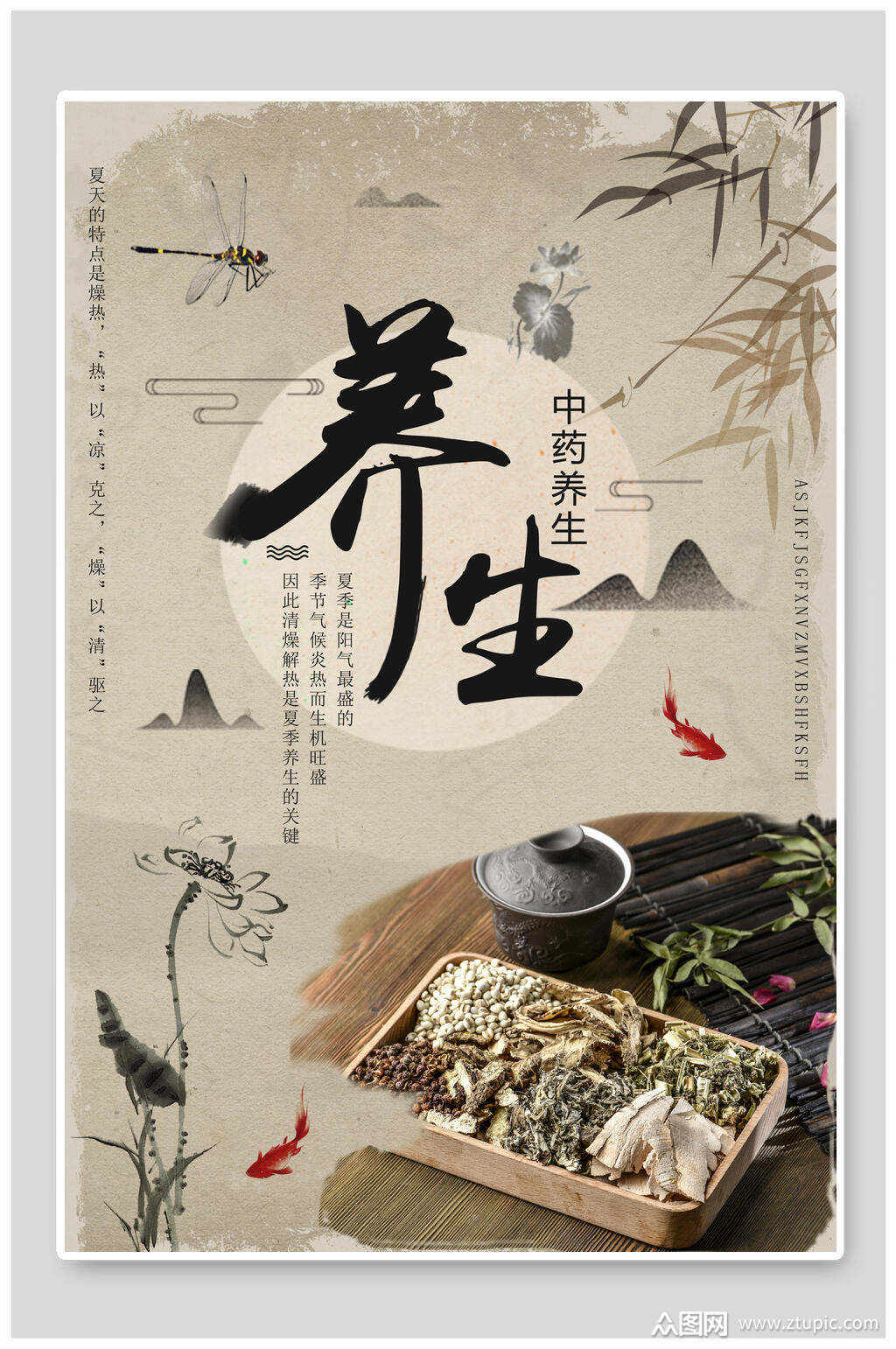 中国风中医养生海报素材