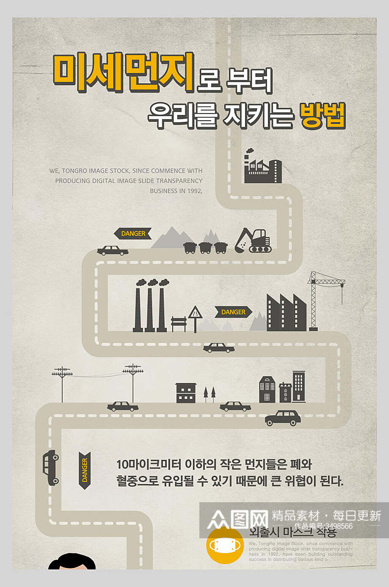 韩式空气污染海报素材