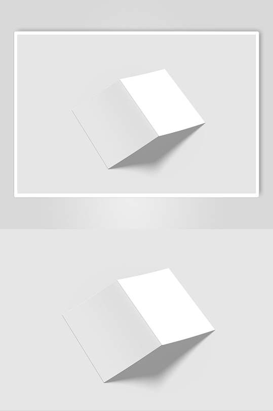阴影长方形背景墙卡片折页样机