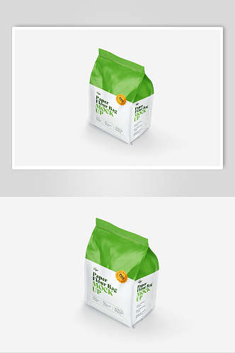 绿色简约面粉包装袋样机