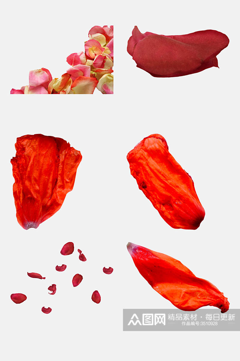 红色飘花花瓣免抠素材素材