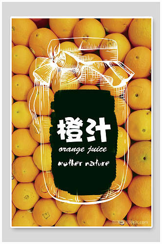 橙汁奶茶宣传海报模板