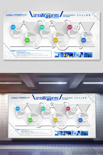 科技感企业发展历程企业展板
