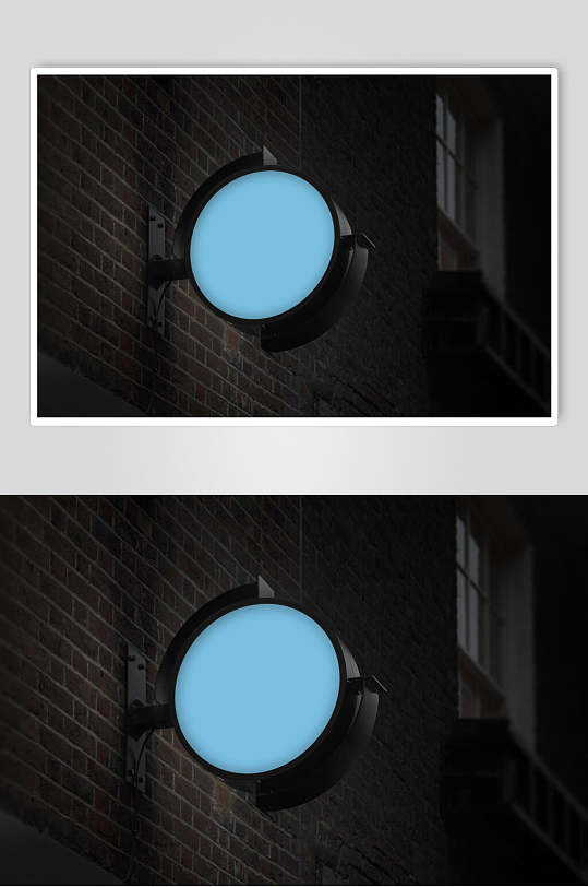 黑蓝时尚户外灯箱店面招牌贴图样机