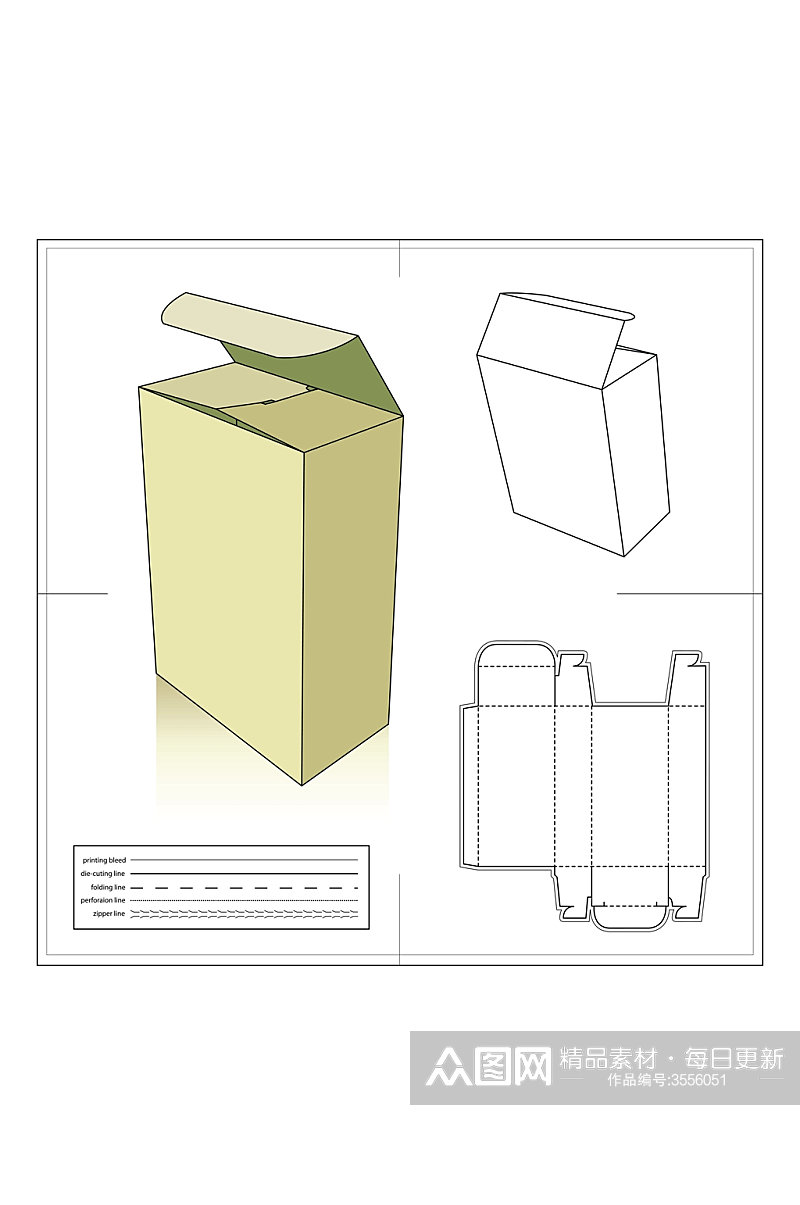 包装盒立体刀线盒包装素材