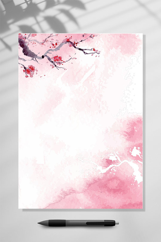 古风粉色信纸WORD-众图网