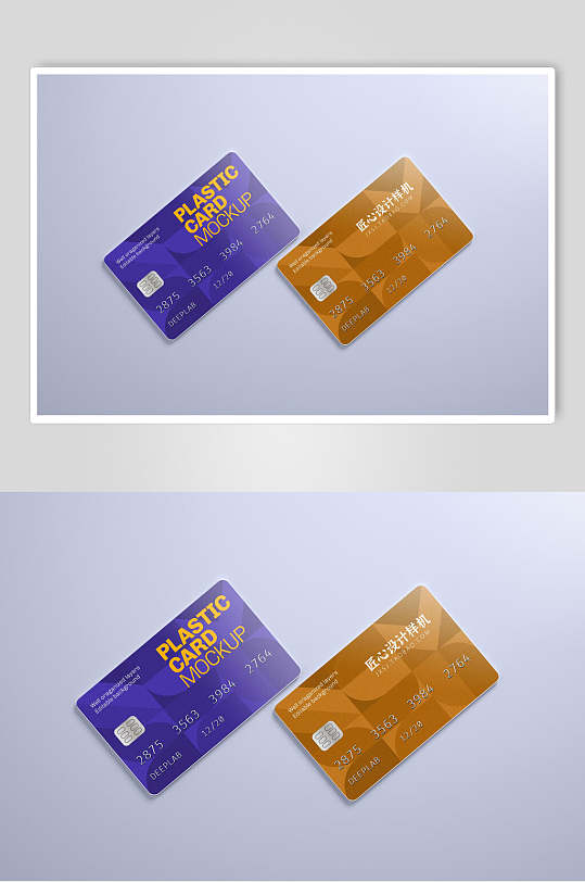 英文字母银行卡卡片设计展示样机