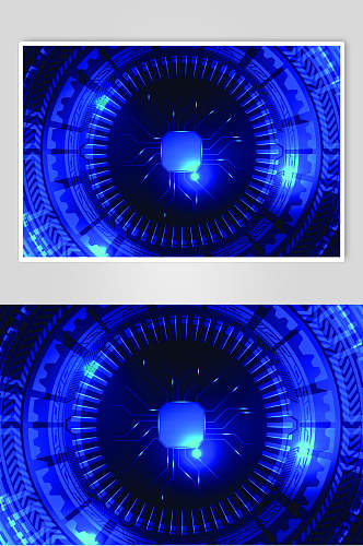 高级蓝色科技网络数据科幻矢量素材