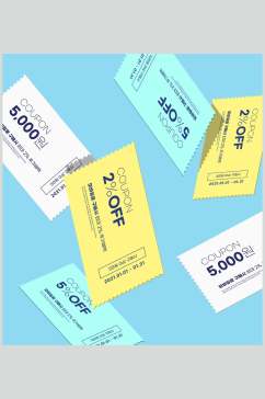 纸张蓝黄白色名片卡片设计展示样机