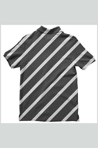 条纹短袖黑白色T恤设计贴图样机