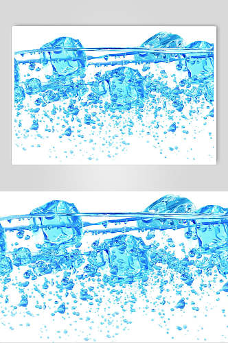 蓝色时尚水滴水花水波素材