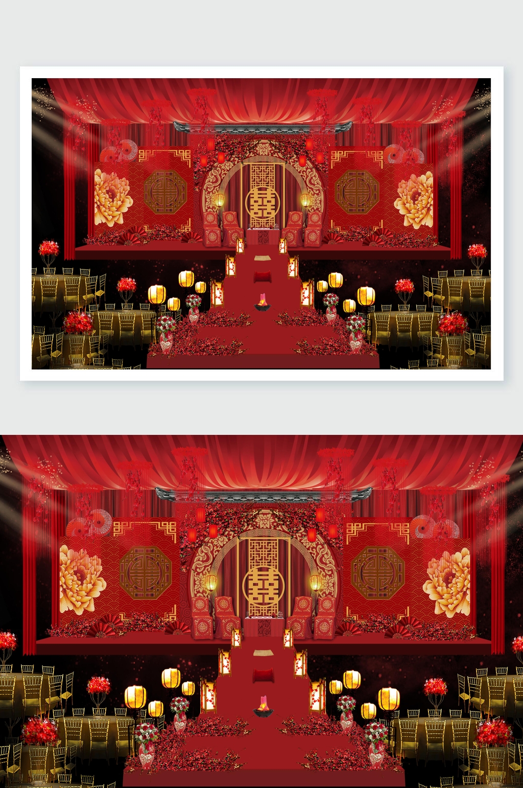 豪华中式婚礼舞美设计素材