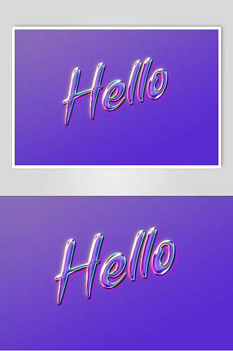 紫色炫彩潮流镭射字体样机