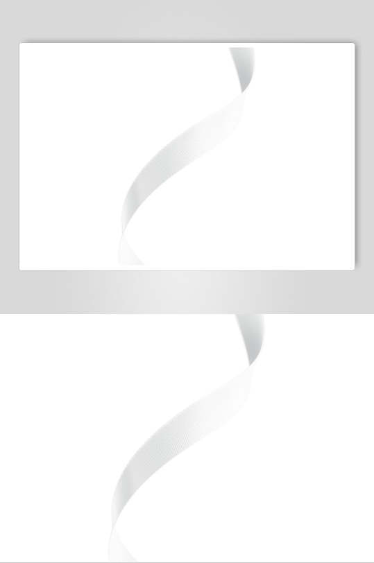 飘带正视图模糊感白色丝带样机