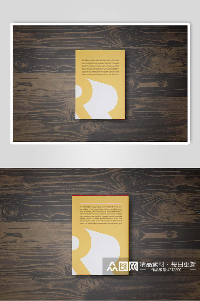 纹理黄色创意高端书籍杂志展示样机素材