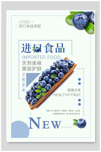 进口食品蓝莓海报