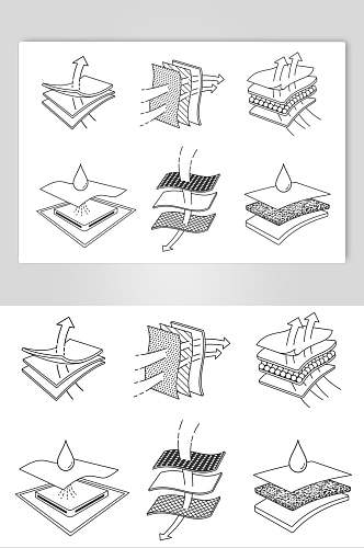 手绘多层透气展示矢量素材