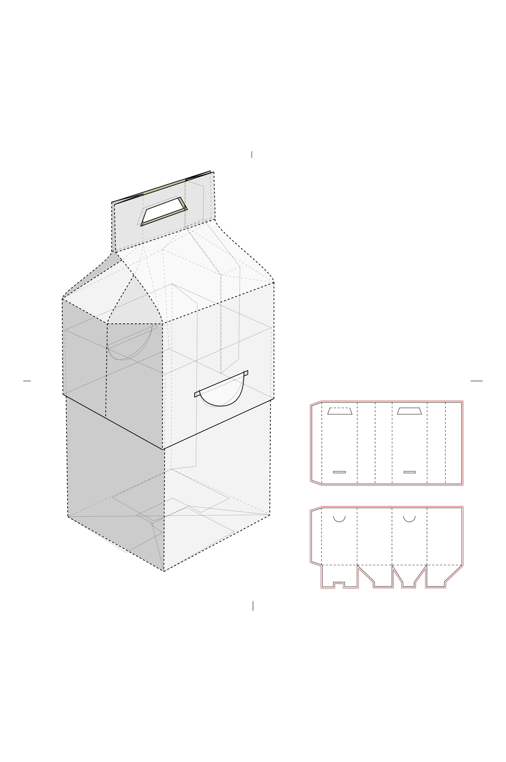 细节分解牛奶盒刀线盒礼盒包装