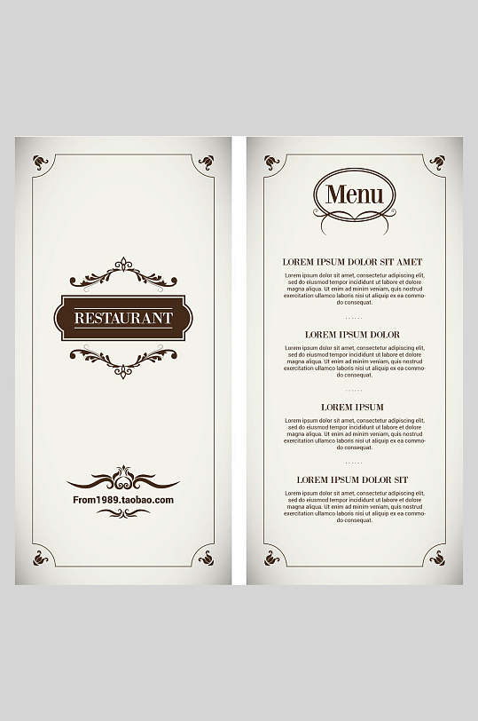 精致欧美复古晚会节目单邀请函海报-众图网