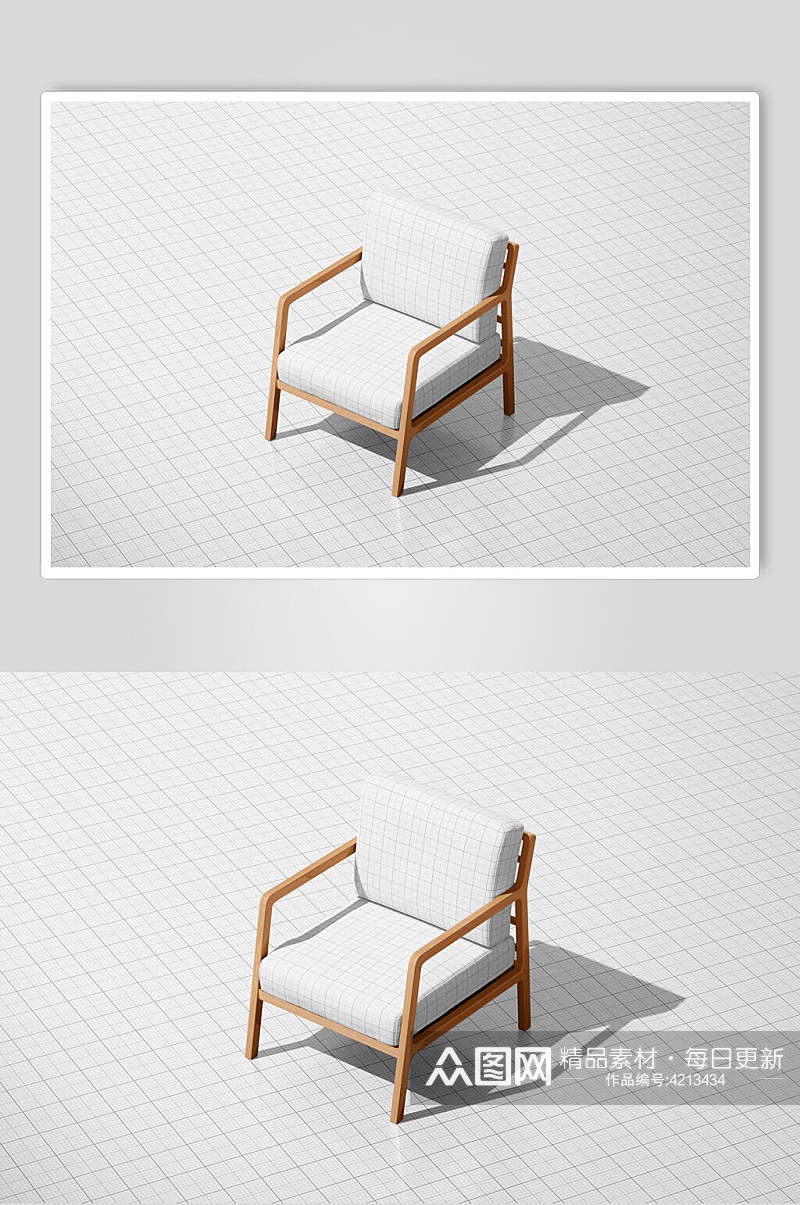 线条简约创意高端立体留白椅子样机素材
