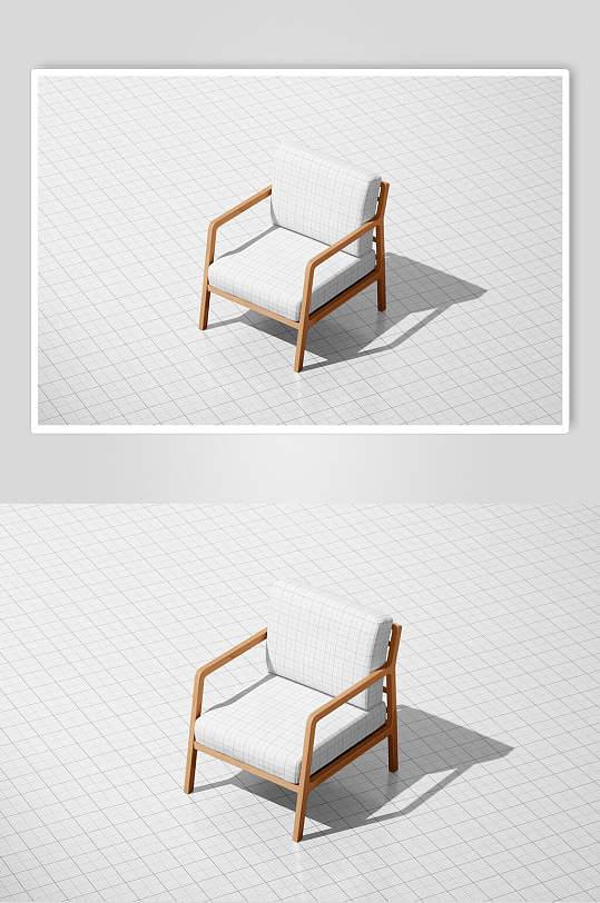 线条简约创意高端立体留白椅子样机