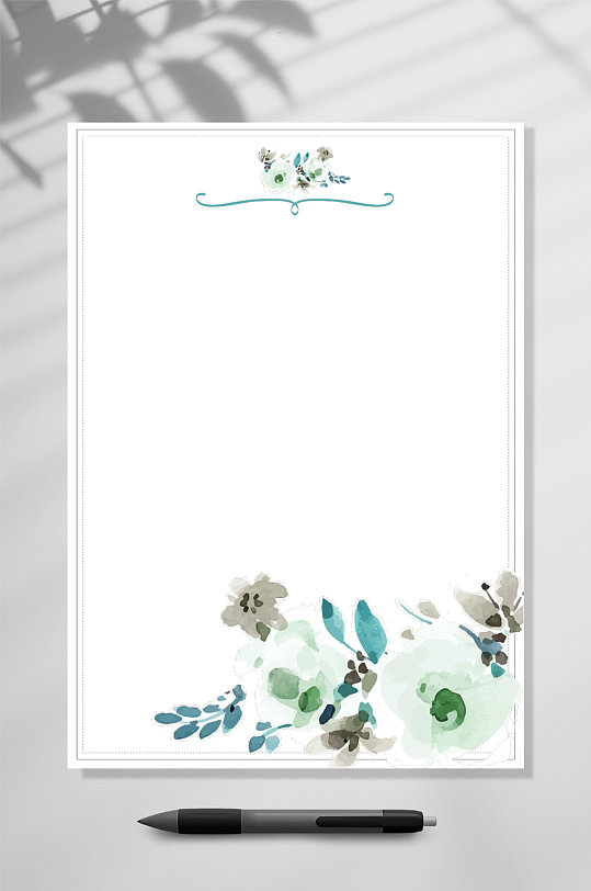 牵牛花插画信纸word