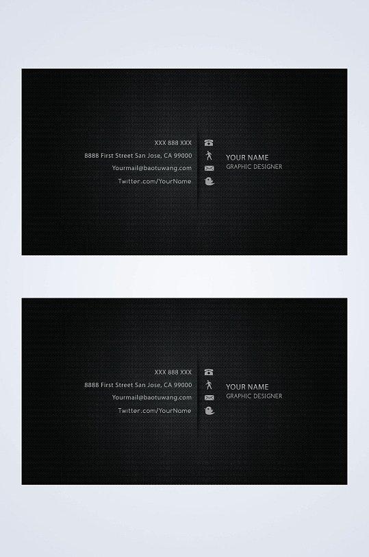 名片设计 名片背面立即下载高档黑色商务名片模板设计立即下载黑色