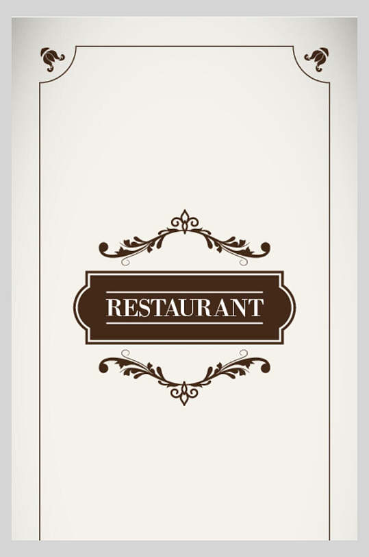 高档西餐厅美食矢量海报菜单