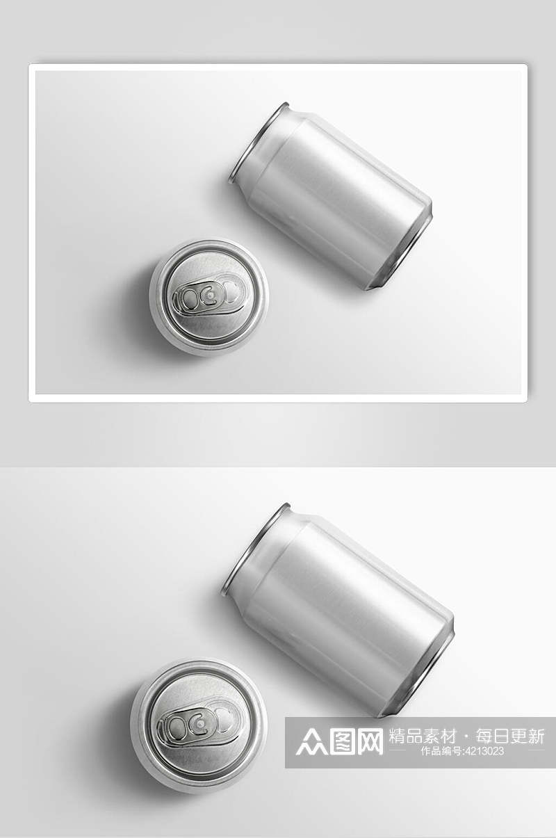 灰色反光简约创意高端易拉罐样机素材