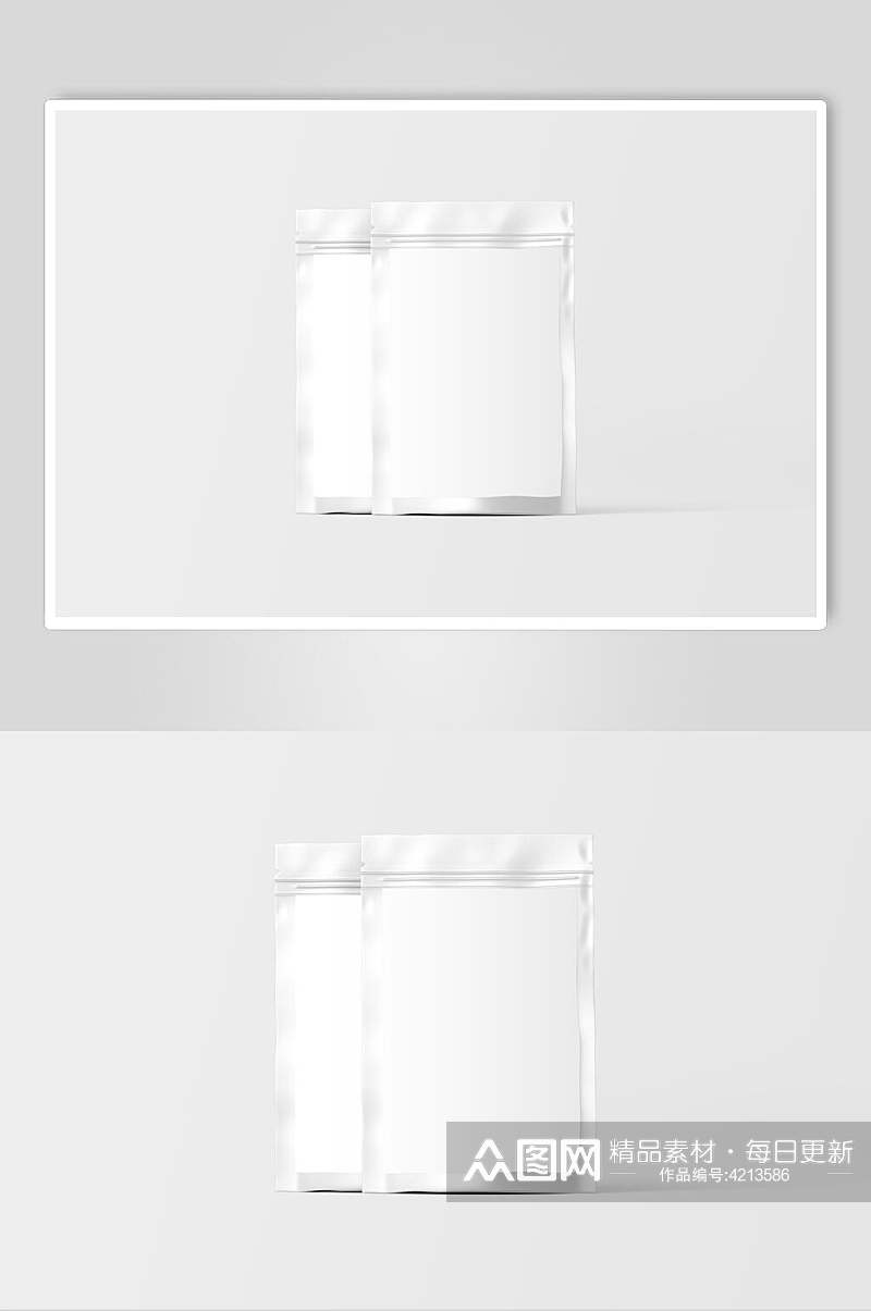 白色食品包装贴图展示样机效果图素材