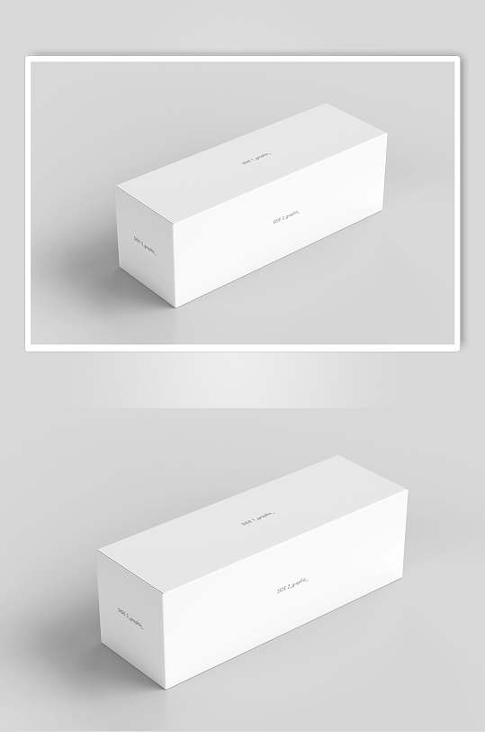 方形侧面阴影灰白清新矩形盒子样机6812345669