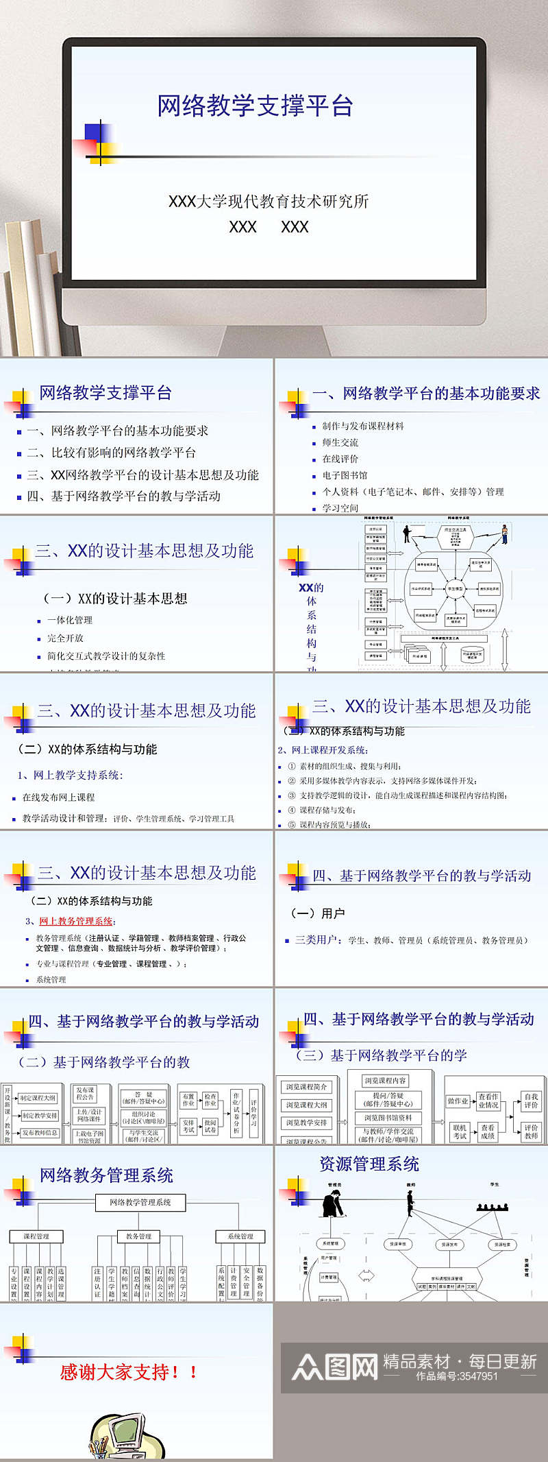 网络教学支撑平台企业PPT素材