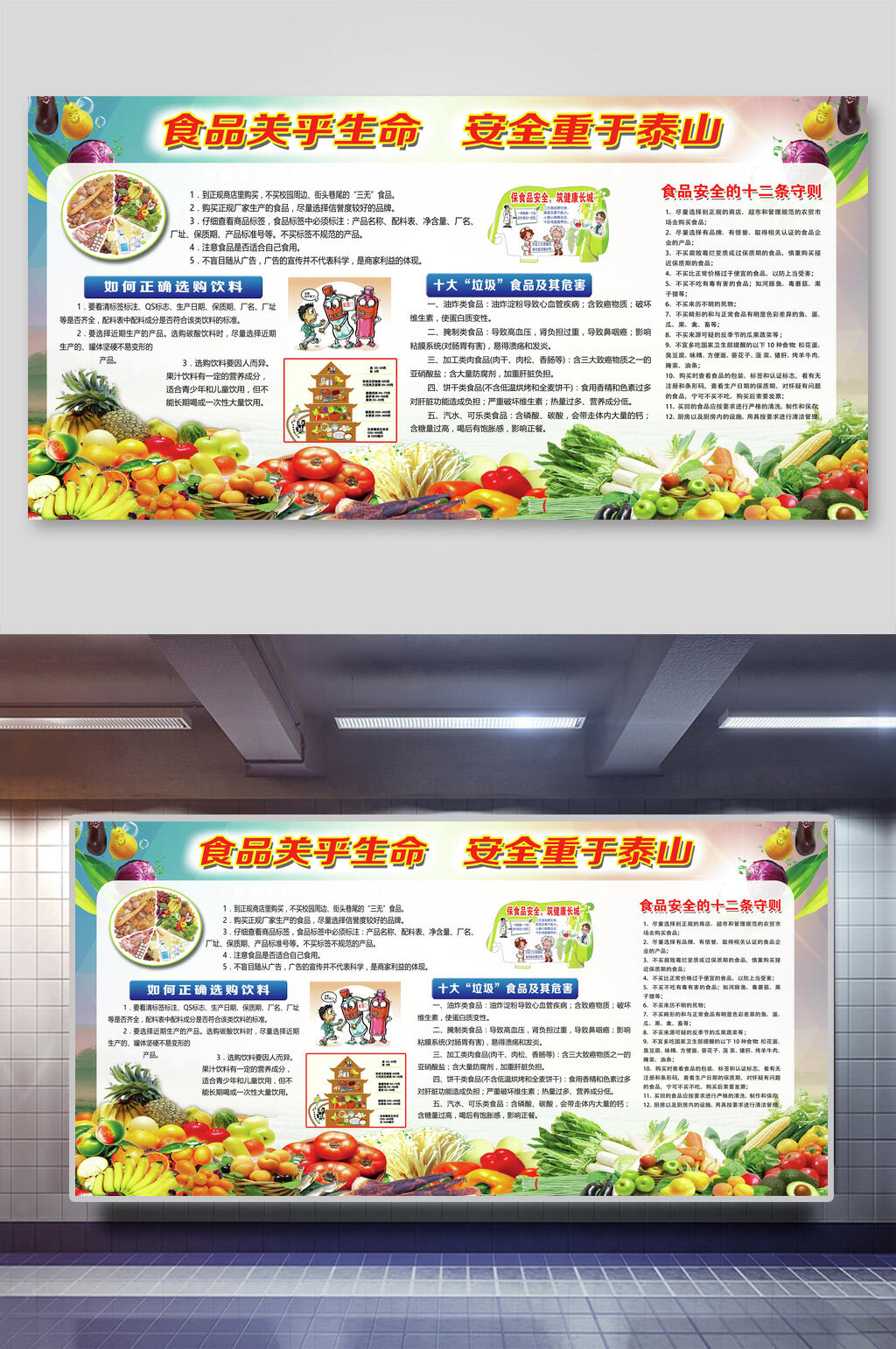 食品关乎生命安全重于泰山公开守则食品安全健康宣传展板素材