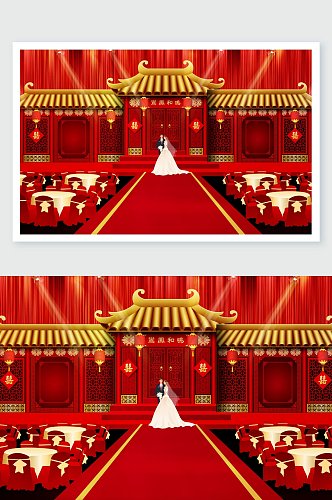 中式戏剧风婚礼舞美设计