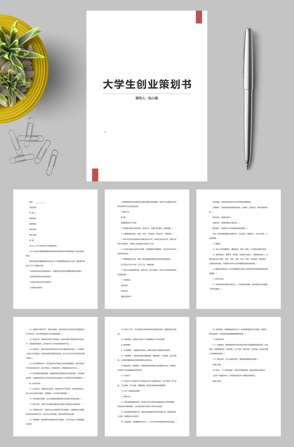 大學(xué)生創(chuàng)業(yè)計(jì)劃書素材