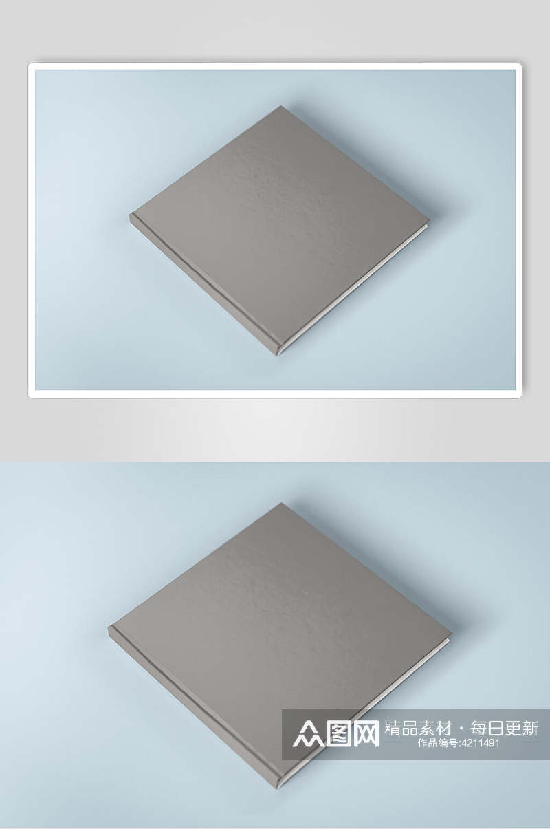 方形蓝黑书籍画册海报卡片展示样机素材